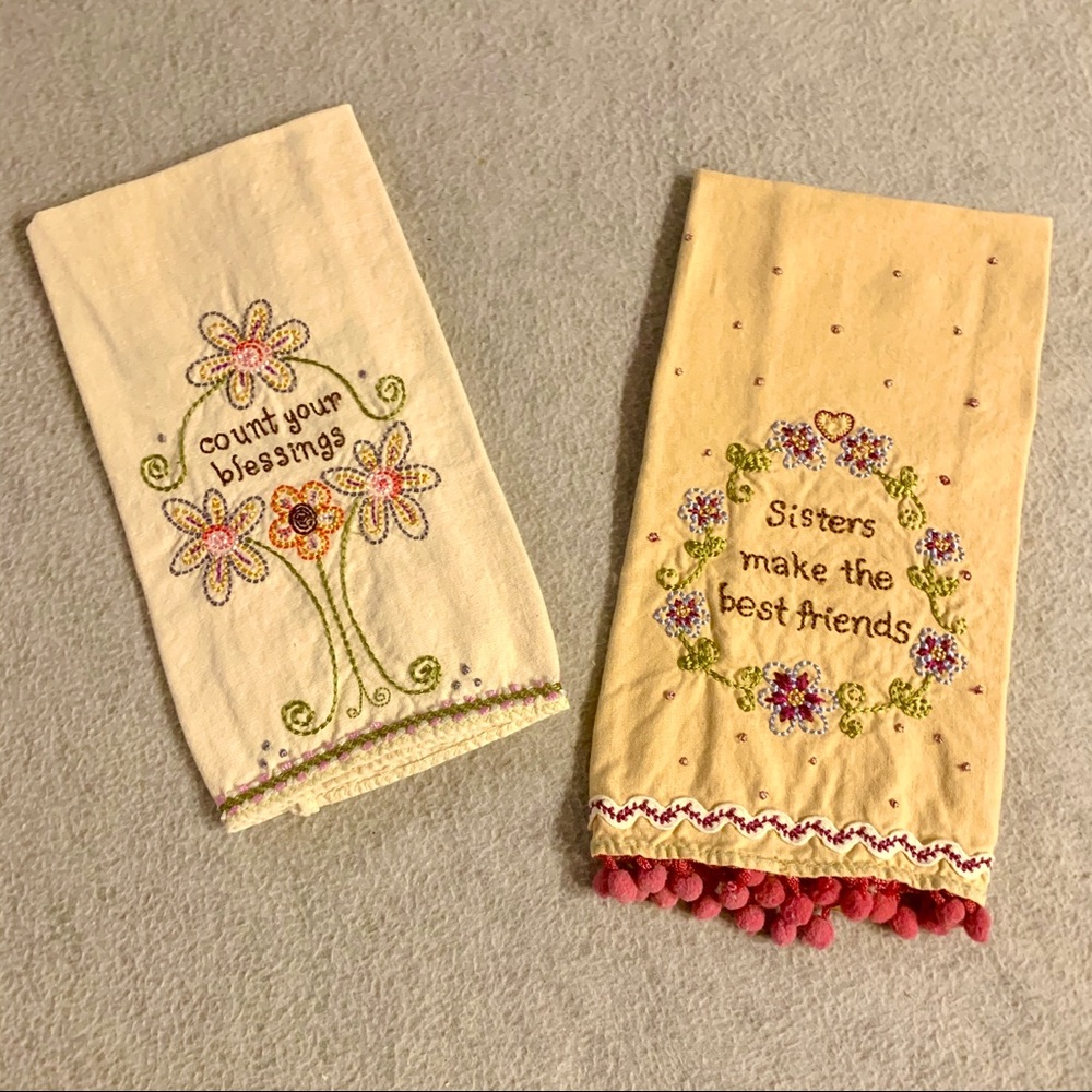 Embroidered linen hand towels!